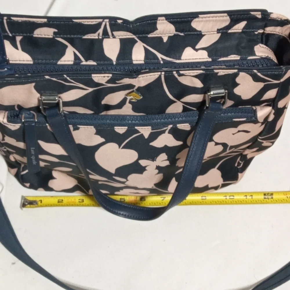 Kate Spade Jae Garden Nylon Leather Trim Floral Bag Top Handle & Crossbody Strap